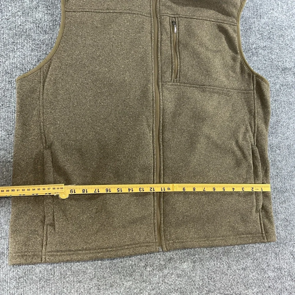 IZOD Vest Mens XXL Brown Full Zip Fleece Performance Casual Outdoor Lightweight
